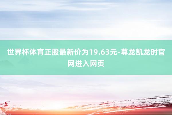 世界杯体育正股最新价为19.63元-尊龙凯龙时官网进入网页