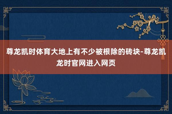 尊龙凯时体育大地上有不少被根除的砖块-尊龙凯龙时官网进入网页