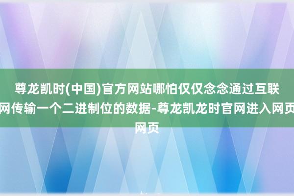 尊龙凯时(中国)官方网站哪怕仅仅念念通过互联网传输一个二进制位的数据-尊龙凯龙时官网进入网页