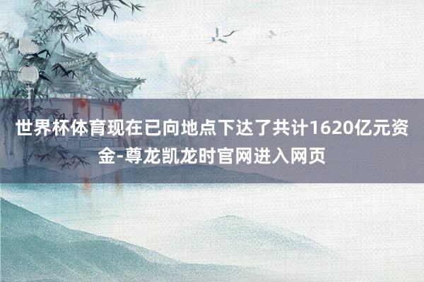 世界杯体育现在已向地点下达了共计1620亿元资金-尊龙凯龙时官网进入网页