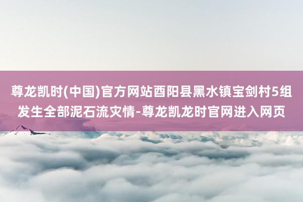 尊龙凯时(中国)官方网站酉阳县黑水镇宝剑村5组发生全部泥石流灾情-尊龙凯龙时官网进入网页