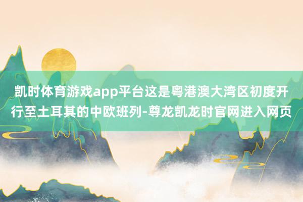 凯时体育游戏app平台这是粤港澳大湾区初度开行至土耳其的中欧班列-尊龙凯龙时官网进入网页