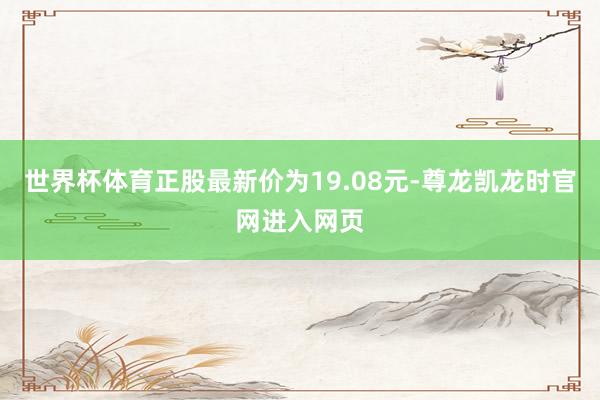 世界杯体育正股最新价为19.08元-尊龙凯龙时官网进入网页