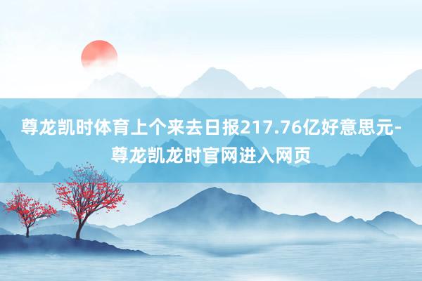 尊龙凯时体育上个来去日报217.76亿好意思元-尊龙凯龙时官网进入网页