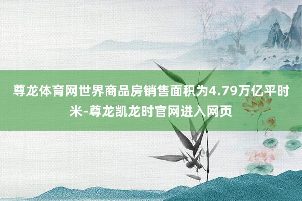 尊龙体育网世界商品房销售面积为4.79万亿平时米-尊龙凯龙时官网进入网页