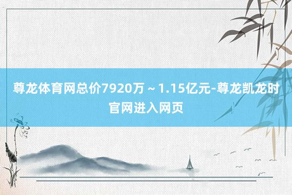 尊龙体育网总价7920万~1.15亿元-尊龙凯龙时官网进入网页